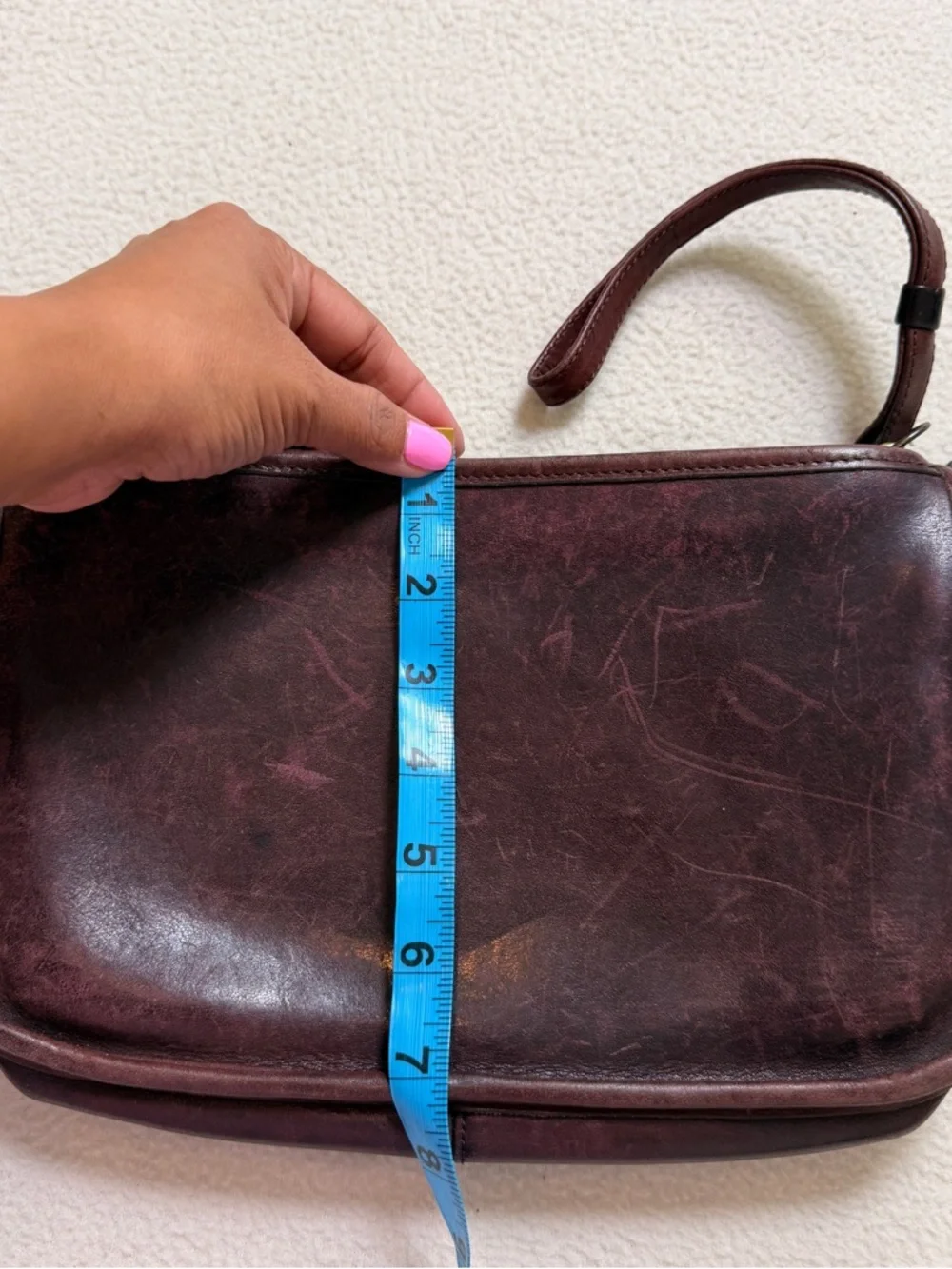 Vintage Coach Leather Wristlet Clutch in Burgundy - Picture 6 of 6